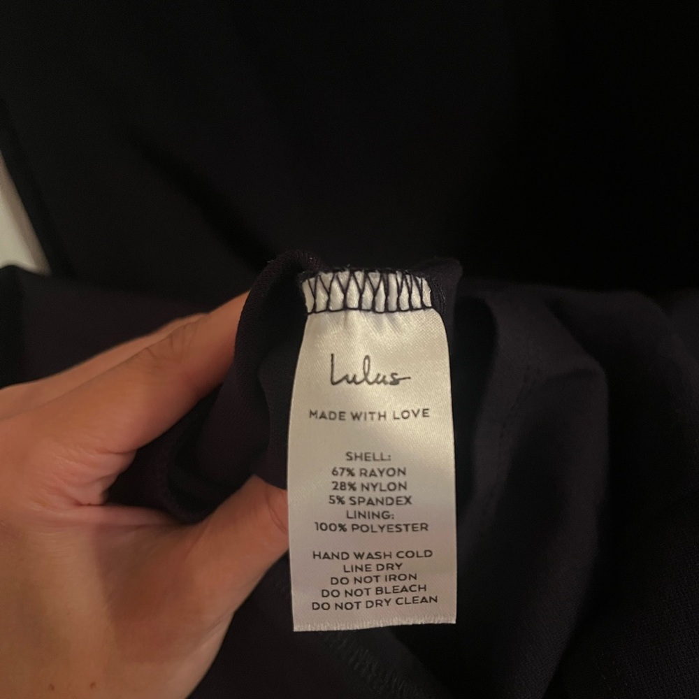 Lulus How Much I Care Navy Off the Shoulder Dress Midnight Blue Navy NWT Size XS - Picture 7 of 9
